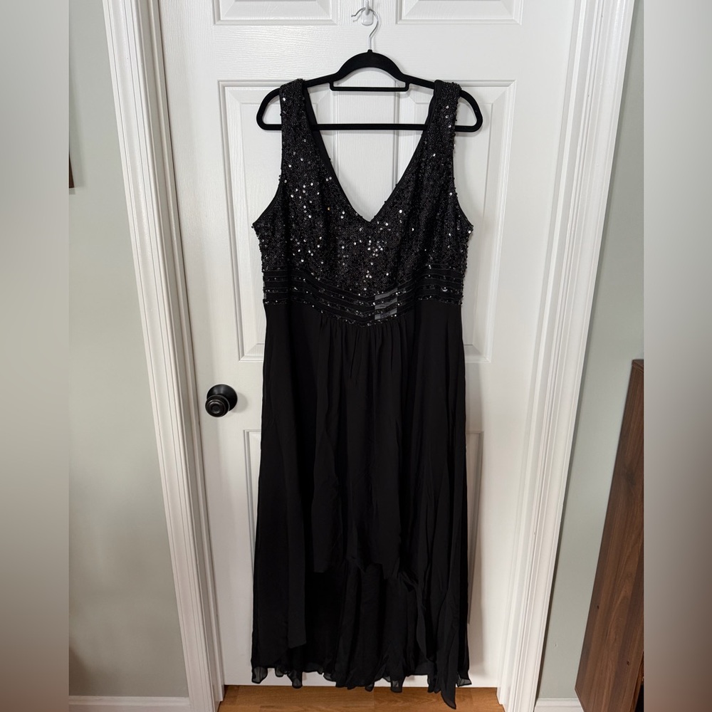 Ever Pretty Black Sequin High Low Dress